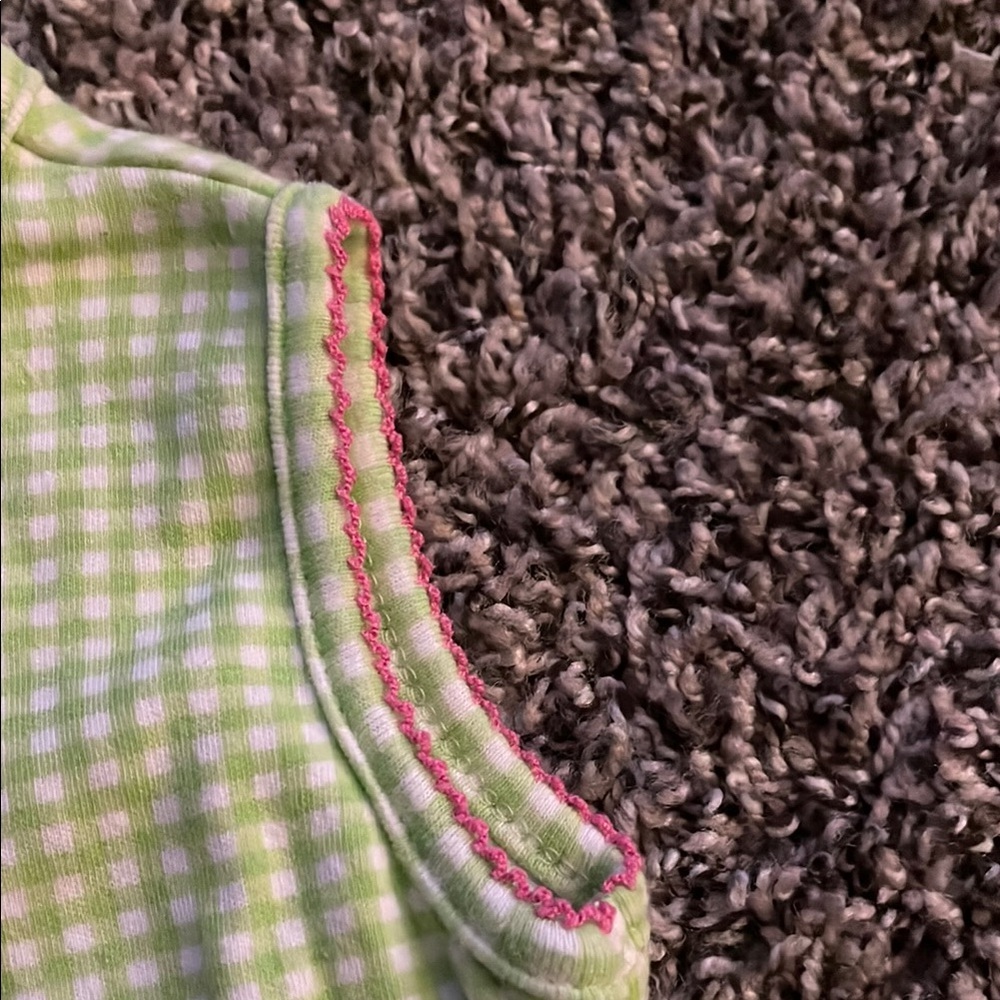 Child of Mine Green Gingham Baby Dress with Flower - Picture 6 of 10
